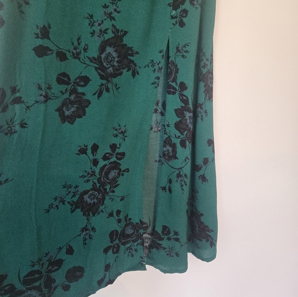 NWT Band of Gypsies Etta Emerald Floral Midi Skirt Small - Picture 5 of 8